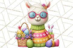 Easter Bunny Clipart, Spring Animals PNG, Colored Eggs Product Image 5