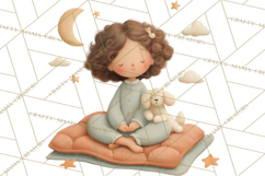 Little Girl Summer Clipart, Vintage Storybook Girl PNG Product Image 3