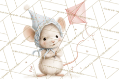 Adorable Tiny Mouse Clipart, Watercolor Mice PNG Product Image 2