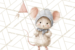 Adorable Tiny Mouse Clipart, Watercolor Mice PNG Product Image 4