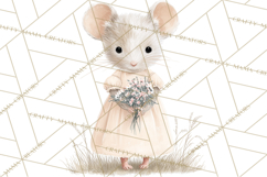 Adorable Tiny Mouse Clipart, Watercolor Mice PNG Product Image 5