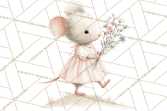 Adorable Tiny Mouse Clipart, Watercolor Mice PNG Product Image 3