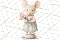 Adorable Tiny Mouse Clipart, Watercolor Mice PNG Product Image 4