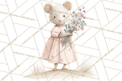 Adorable Tiny Mouse Clipart, Watercolor Mice PNG Product Image 2