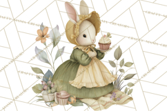 Vintage Spring Animals Clipart, Tea Party Picnic Png Product Image 5