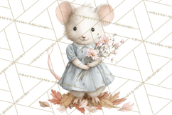 Adorable Tiny Mouse Clipart, Watercolor Mice PNG Product Image 5