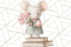 Adorable Tiny Mouse Clipart, Watercolor Mice PNG Product Image 2