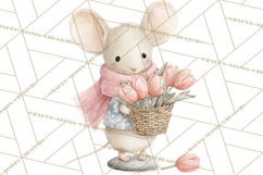 Adorable Tiny Mouse Clipart, Watercolor Mice PNG Product Image 4