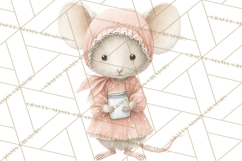 Adorable Tiny Mouse Clipart, Watercolor Mice PNG Product Image 3