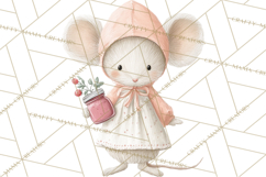 Adorable Tiny Mouse Clipart, Watercolor Mice PNG Product Image 5