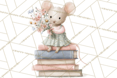 Adorable Tiny Mouse Clipart, Watercolor Mice PNG Product Image 2