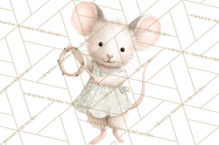 Adorable Tiny Mouse Clipart, Watercolor Mice PNG Product Image 5