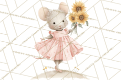 Adorable Tiny Mouse Clipart, Watercolor Mice PNG Product Image 2