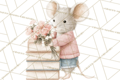 Adorable Tiny Mouse Clipart, Watercolor Mice PNG Product Image 5