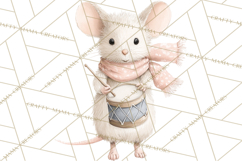 Adorable Tiny Mouse Clipart, Watercolor Mice PNG Product Image 3