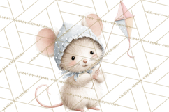 Adorable Tiny Mouse Clipart, Watercolor Mice PNG Product Image 2