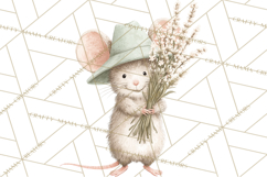 Adorable Tiny Mouse Clipart, Watercolor Mice PNG Product Image 3