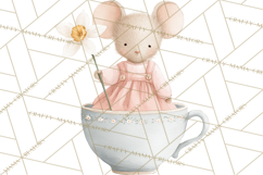 Adorable Tiny Mouse Clipart, Watercolor Mice PNG Product Image 5