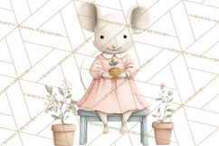 Adorable Tiny Mouse Clipart, Watercolor Mice PNG Product Image 5