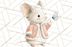 Adorable Tiny Mouse Clipart, Watercolor Mice PNG Product Image 2