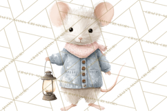 Adorable Tiny Mouse Clipart, Watercolor Mice PNG Product Image 3