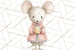 Adorable Tiny Mouse Clipart, Watercolor Mice PNG Product Image 4