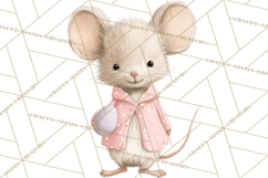 Adorable Tiny Mouse Clipart, Watercolor Mice PNG Product Image 2