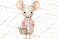 Adorable Tiny Mouse Clipart, Watercolor Mice PNG Product Image 3