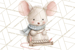 Adorable Tiny Mouse Clipart, Watercolor Mice PNG Product Image 4