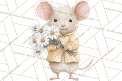 Adorable Tiny Mouse Clipart, Watercolor Mice PNG Product Image 5