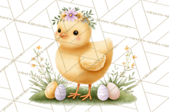 Adorable Baby Animals Easter Clipart PNG, Pastel Chicks Png Product Image 5