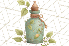 Vintage Herbal Apothecary Clipart, Spring Botanical Png Product Image 5