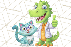 Dinosaur Veterinarian Clipart Cute Pet Care PNG Product Image 5