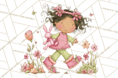 Adorable Spring Kids Clipart, Playful Children Clip Art PNG Product Image 2