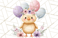 Adorable Baby Animals Easter Clipart PNG, Pastel Chicks Png Product Image 2