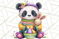 Easter Bunny Clipart, Spring Animals PNG, Colored Eggs Product Image 3