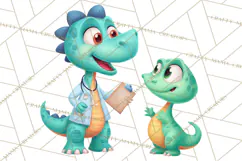 Dinosaur Veterinarian Clipart Cute Pet Care PNG Product Image 4