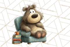 Bookish Bears PNG Clipart, Cozy Bear Reading, Cute Cartoon Product Image 4