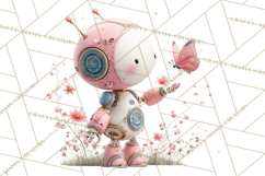 Spring Robots, Full-Body Robot Clipart, Pastel Robot Png Product Image 2