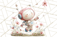 Spring Robots, Full-Body Robot Clipart, Pastel Robot Png Product Image 3