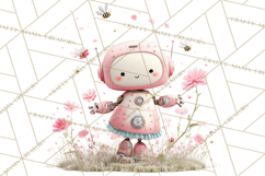 Spring Robots, Full-Body Robot Clipart, Pastel Robot Png Product Image 5