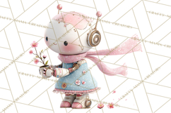 Spring Robots, Full-Body Robot Clipart, Pastel Robot Png Product Image 3