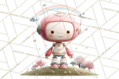 Spring Robots, Full-Body Robot Clipart, Pastel Robot Png Product Image 4