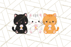 Kawaii Cat Clipart, Cute Kitten PNG, Fun Cat Illustrations Product Image 5