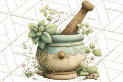 Vintage Herbal Apothecary Clipart, Spring Botanical Png Product Image 5