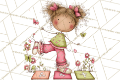 Adorable Spring Kids Clipart, Playful Children Clip Art PNG Product Image 5