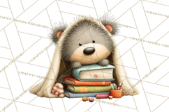 Bookish Bears PNG Clipart, Cozy Bear Reading, Cute Cartoon Product Image 5