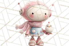 Spring Robots, Full-Body Robot Clipart, Pastel Robot Png Product Image 2