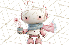 Spring Robots, Full-Body Robot Clipart, Pastel Robot Png Product Image 5