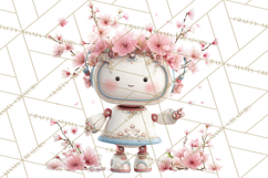 Spring Robots, Full-Body Robot Clipart, Pastel Robot Png Product Image 2